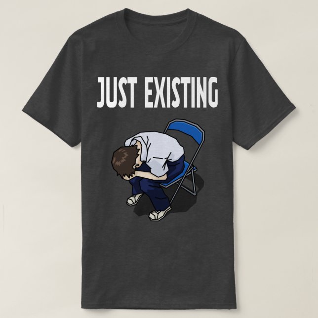 Camiseta Just Existing Mood Black T-Shirt (Diseño del anverso)