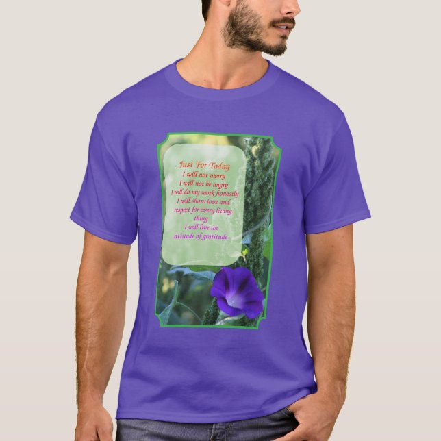 Camiseta Just For Today Morning Glory Inspirational  (Anverso)