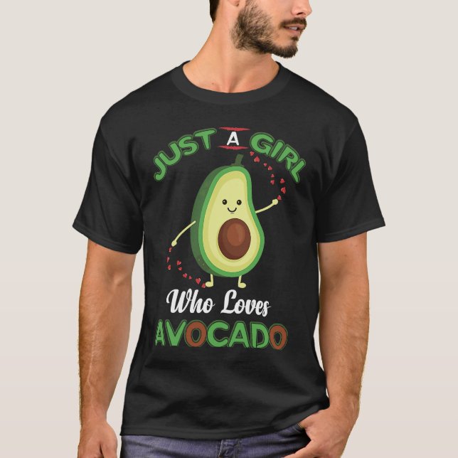 Camiseta Just Girl Loves Avocado Yoga Cute Healthy Veggie   (Anverso)