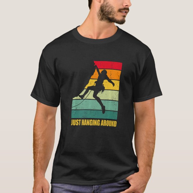 Camiseta Just Hanging Around Graphic Bouldering Boulder Cli (Anverso)