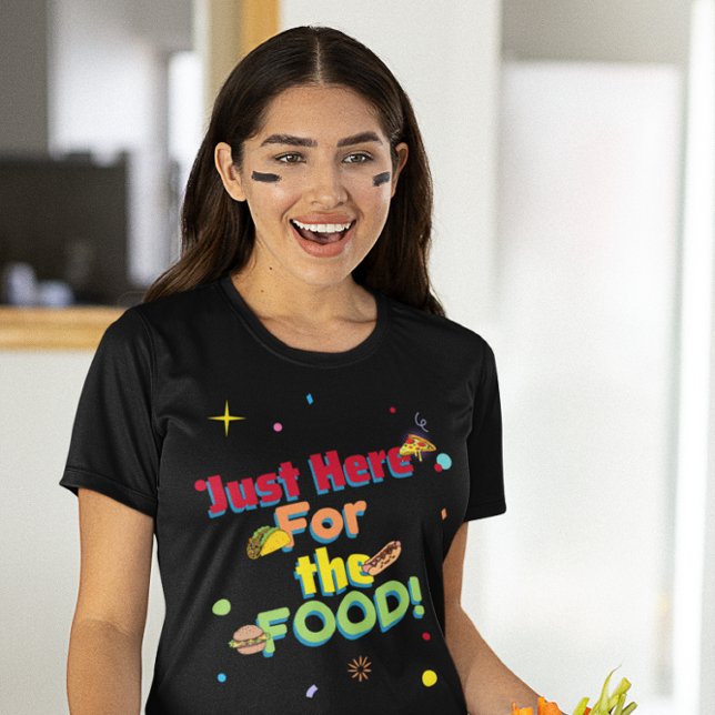 Camiseta Just Here for the FOOD! Funny Game Watch Party  (Subido por el creador)