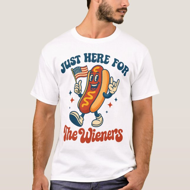 Camiseta Just Here For The Wieners Funny Hot Dog Rock (Anverso)