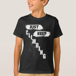Camiseta Just Keep Climbing, escalada S, solo sigu