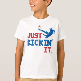 Camiseta Just Kickin It Fútbol Rojo y Azul - GraphicLoveSho