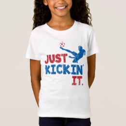 Camiseta Just Kickin It Fútbol Rojo y Azul - GraphicLoveSho