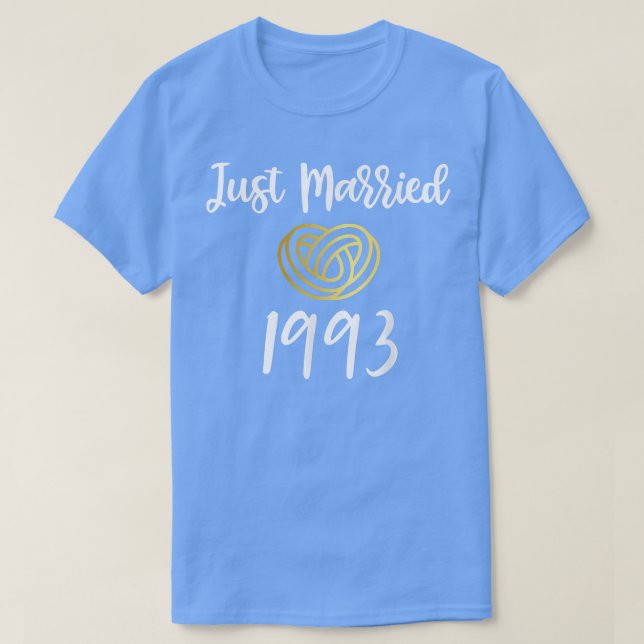 Camiseta Just Married 1993 Marriage s, 29th Wedding Anniver (Diseño del anverso)