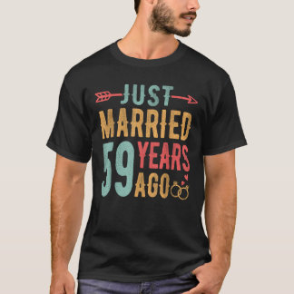 Camiseta Just Married 59 Years Ago 59th Wedding Anniversary