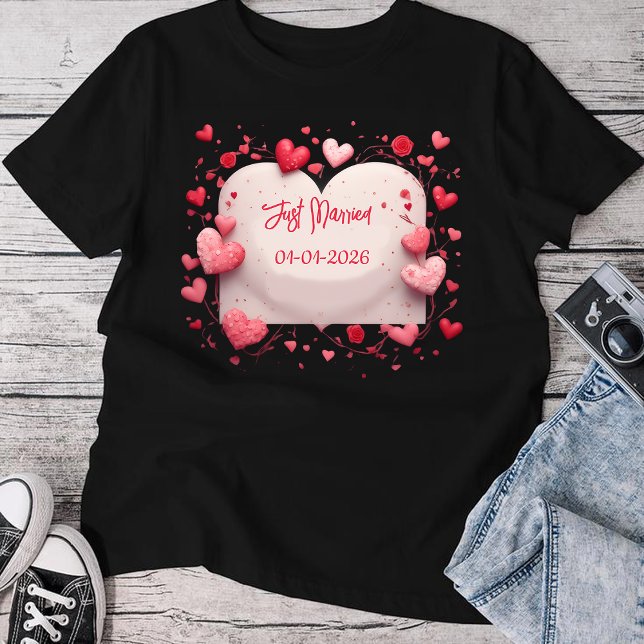 Camiseta Just Married Est 2026 Wedding Wife,Custom date (Subido por el creador)