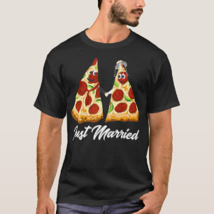 Camiseta Just Married Pizza Slice  Pizzaholic Food Lovers