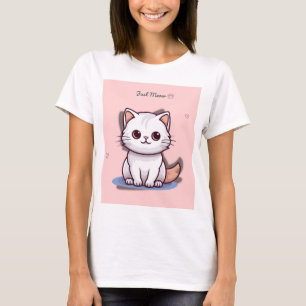 Camiseta Just Meow Cute White Kitten T-Shirt Pink Pastel