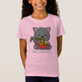 Camiseta Just Purrfect - Gato comiendo Ramen