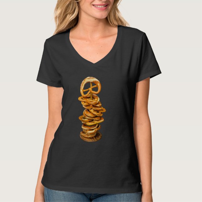 Camiseta Just Really Like Pretzels Pretzel Tower (Anverso)