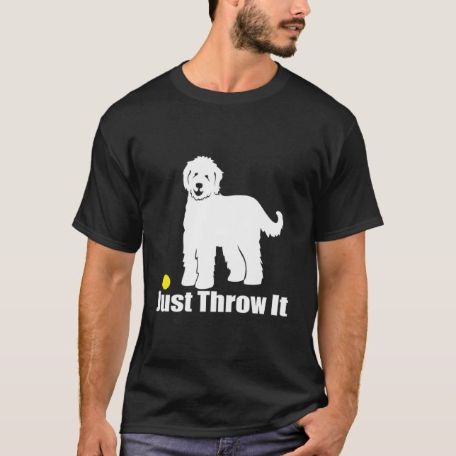 Camiseta Just Throw It Nicker Goldendoodle Labradoodle (Anverso)