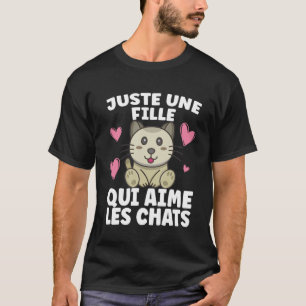 Camiseta Juste Une Fille Qui Aime Les Chats