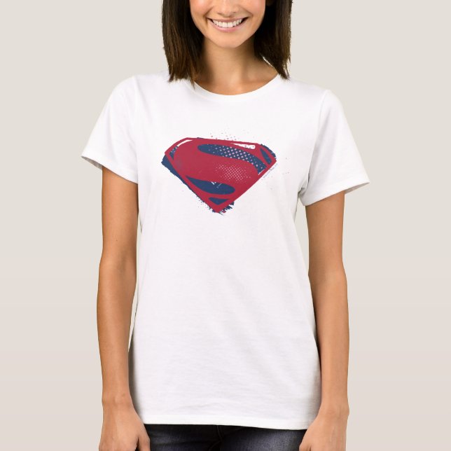 Camiseta Justice League | Brush & Halftone Superman Symbol (Anverso)