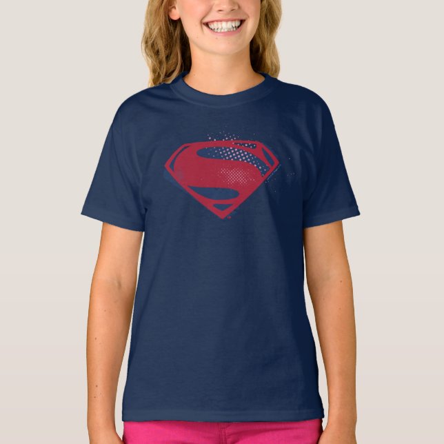 Camiseta Justice League | Brush & Halftone Superman Symbol (Anverso)
