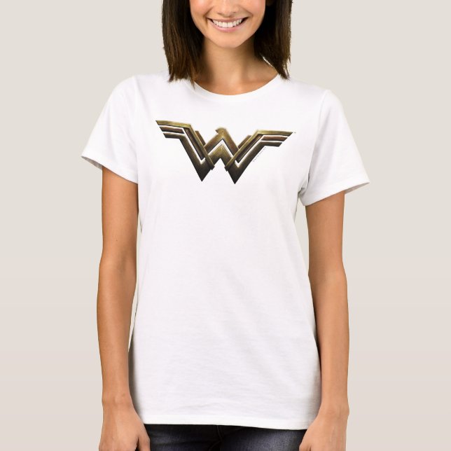 Camiseta Justice League | Metallic Wonder Woman Symbol (Anverso)