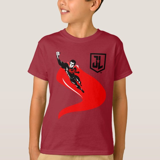 Camiseta Justice League | Superman Flying Noir Pop Art