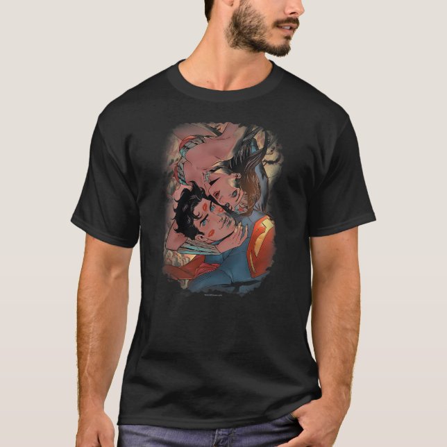 Camiseta Justice League Superman & Wonder Woman Love Birds  (Anverso)