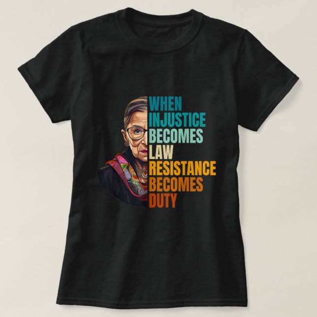 Camiseta Justice Quote Bold Protest Art Shirt (Diseño del anverso)