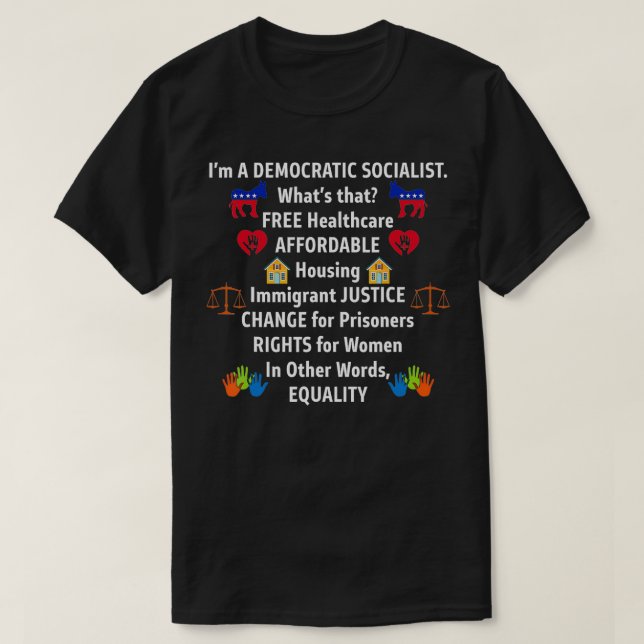 Camiseta Justicia de igualdad socialista democrática (Diseño del anverso)