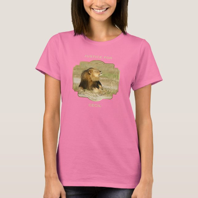 Camiseta Justicia para Cecil: el león asesinado en África (Anverso)