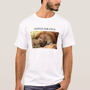 Camiseta Justicia para Cecil el León con su cachorro