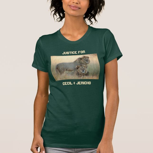 Camiseta Justicia para Cecil y Jericho Hermanos Leones (Anverso)