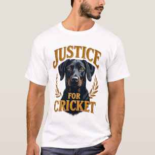 Camiseta Justicia para Cricket Tipografía Memorial de Perro