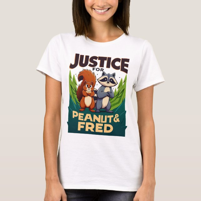 Camiseta Justicia para Peanut The Squirrel y Fred (Anverso)