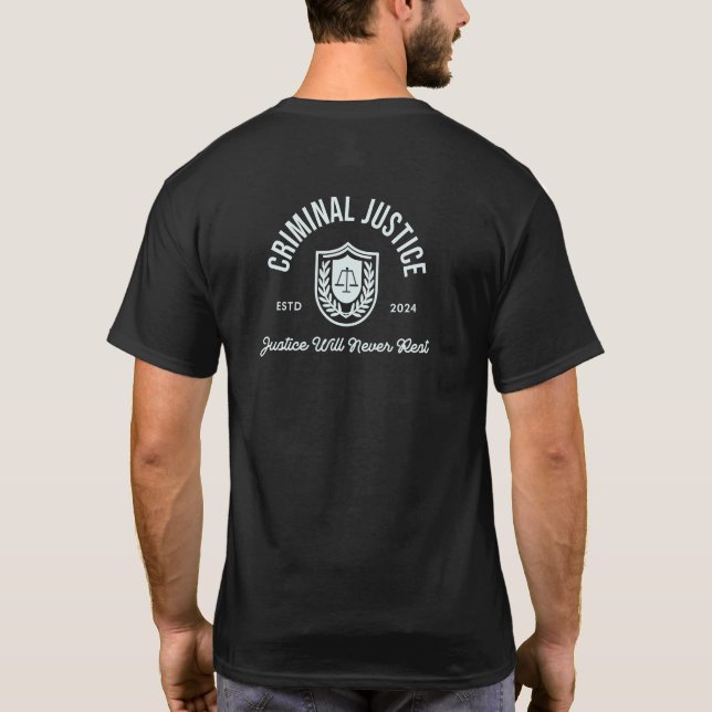 Camiseta Justicia penal "La justicia nunca descansará" 2024 (Reverso)