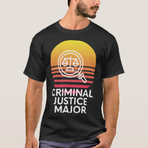 Camiseta Justicia Penal Mayor Colorido Sunset College Stu