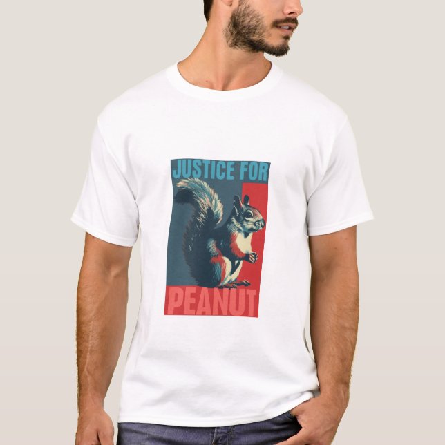 Camiseta Justicia retro para maní la ardilla (Anverso)