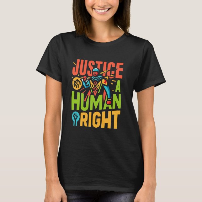 Camiseta Justicia social Guerrero Igualdad Derechos Humanos (Anverso)