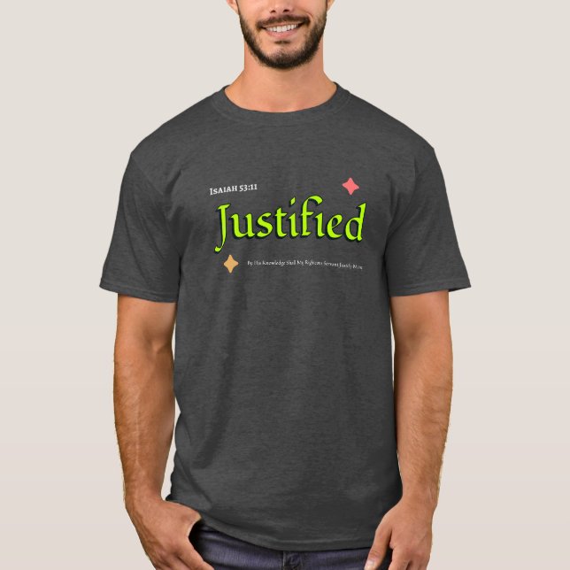 Camiseta Justified Isaiah 53:11 Christian (Anverso)