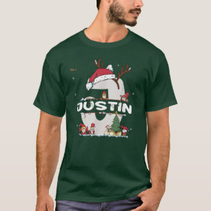 Camiseta Justin Christmas Shirt w Justin Name for funny Xma