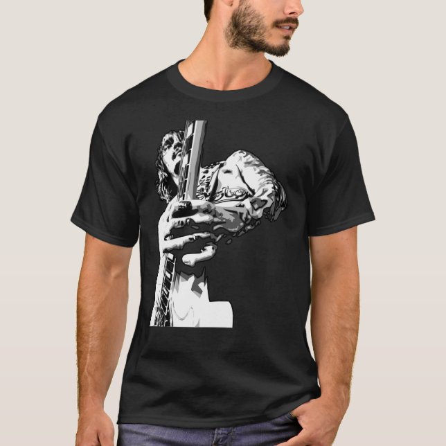 Camiseta Justin Hawkins Es Un Dios De Rock   (Anverso)