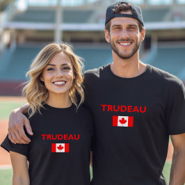 Camiseta Justin Trudeau Canadá Bandera canadiense oscura