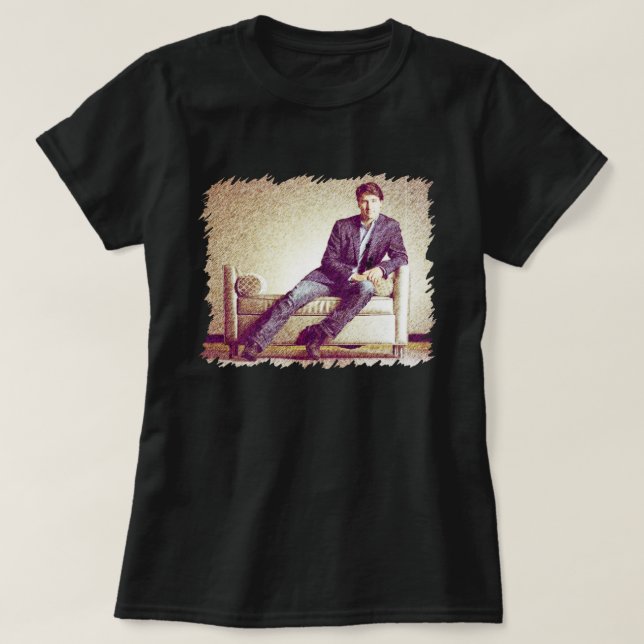 Camiseta Justin Trudeau en jeans imagen estilizada de 2014 (Diseño del anverso)