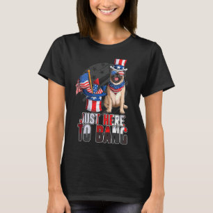 Camiseta Justo Aquí Al Bang 4 De Julio Cute Pug Dog Puppy U