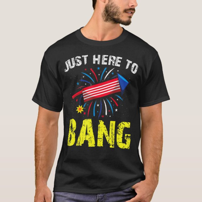 Camiseta Justo aquí para Bang American Flag fuegos artifici (Anverso)