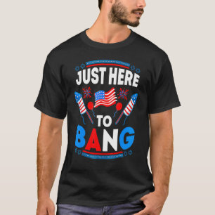 Camiseta Justo Aquí Para Bang Bang American Flag Fuegos art