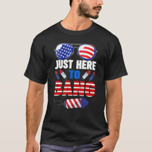 Camiseta Justo Aquí Para Bang Gafas De Sol Bandera American