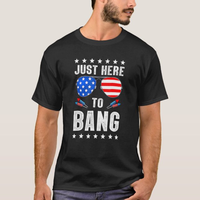 Camiseta Justo Aquí Para Bang Gafas De Sol Uu Bandera Fuego (Anverso)