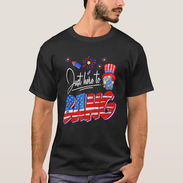 Camiseta Justo aquí para Bang Gnome Estados Unidos Fuegos a (Anverso)
