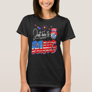 Camiseta Justo aquí para Bang Gnome Estados Unidos Fuegos a