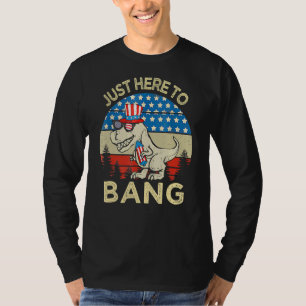 Camiseta Justo Aquí Para Bang Rex Dinosaur Bandera De Ee. U