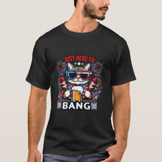 Camiseta Justo Aquí Para Bang USA Flag Funny Beer 4 De Juli