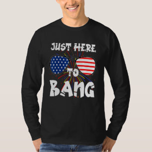 Camiseta Justo Aquí Para Bang Usa Flag Gafas De Sol Fuerte