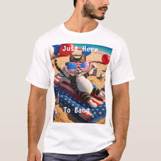 Camiseta Justo Aquí Para Bang USA Flag Gracioso 4 De Julio 